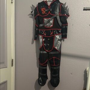 Black and Red Dragon Warrior Kids Costume